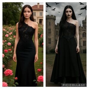 Alberto Makali Black Lace Evening‎ Top Size S Party Occasion Feminine Gothic